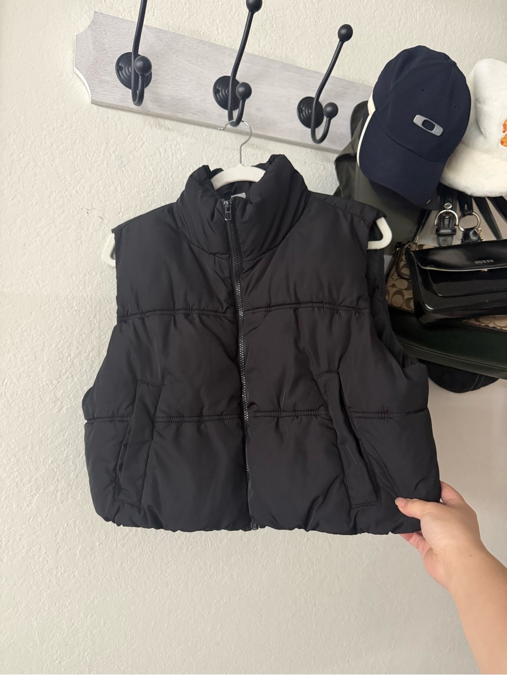 H&M Black Quilted Puffer Vest - Women's Sleeveless Jacket
